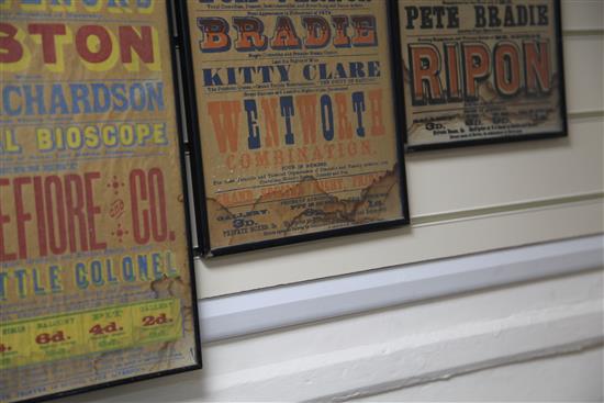 A collection of six Argyle Theatre of Varieties playbills, largest 35 x 11in.